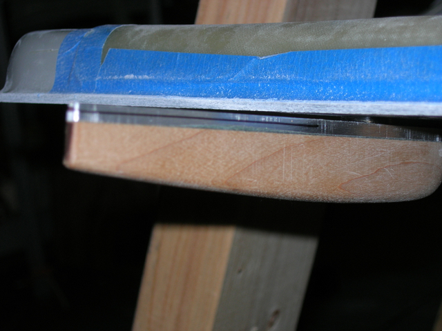 Going to taper sand away about half thickness of aluminium at tip 2.