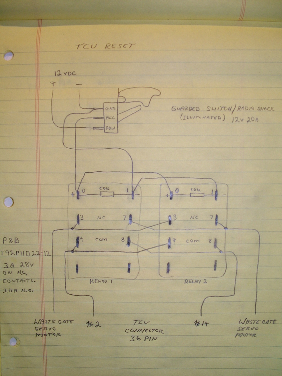 Rotax 914 TCU control wiring.