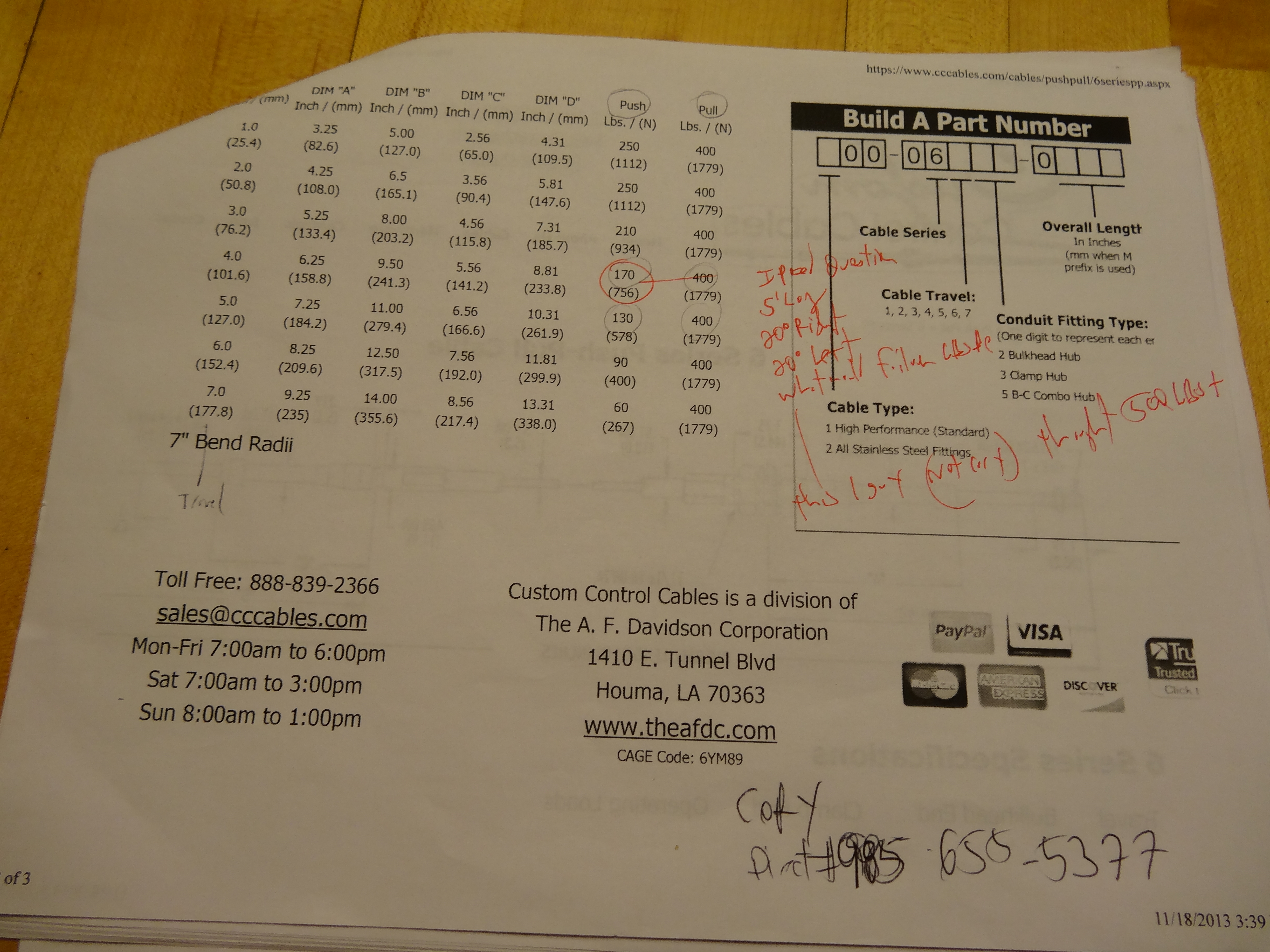 Series 6 cable specifications 2 of 2