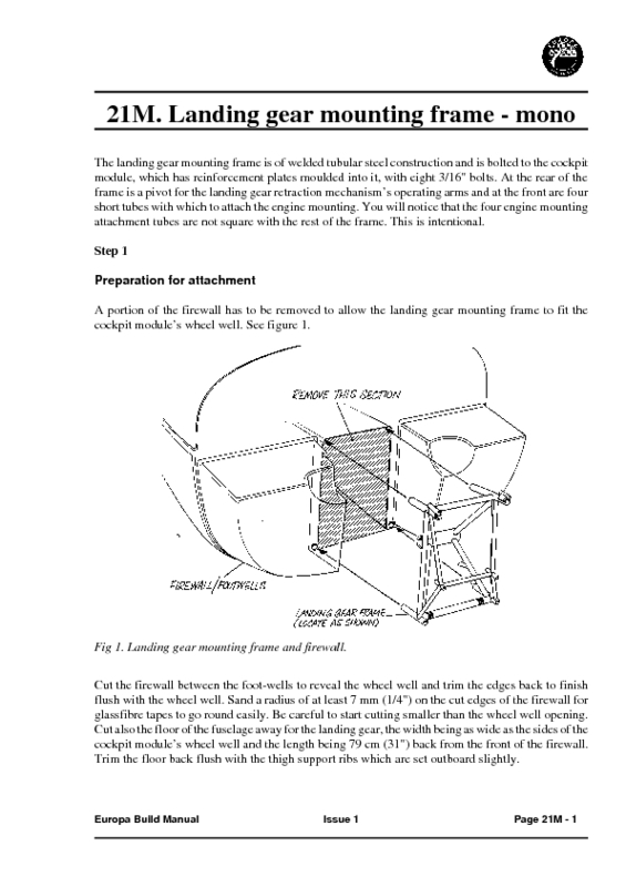 CBM - 21M - LANDING GEAR MOUNTING FRAME