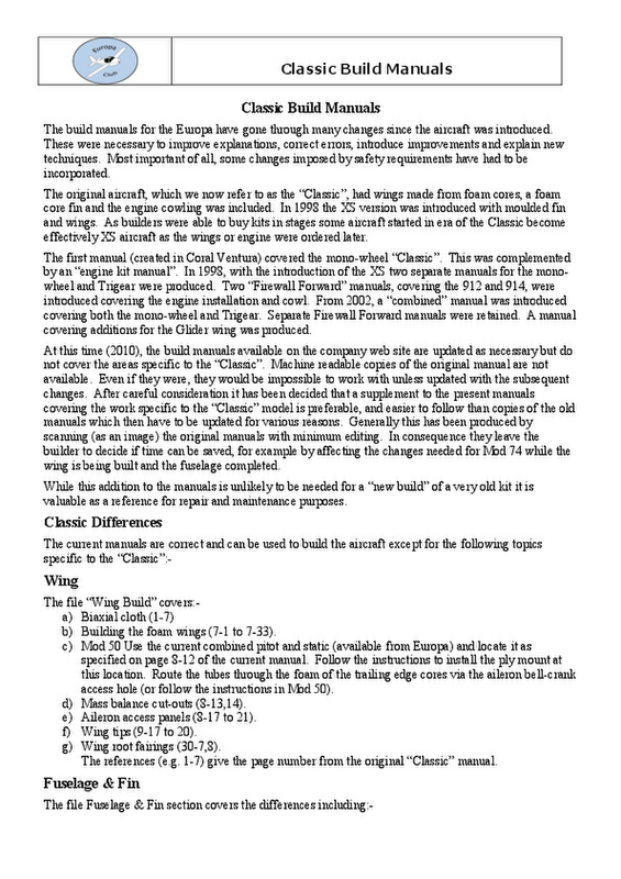 Y13-11-17 Classic Build Manuals - Introduction
