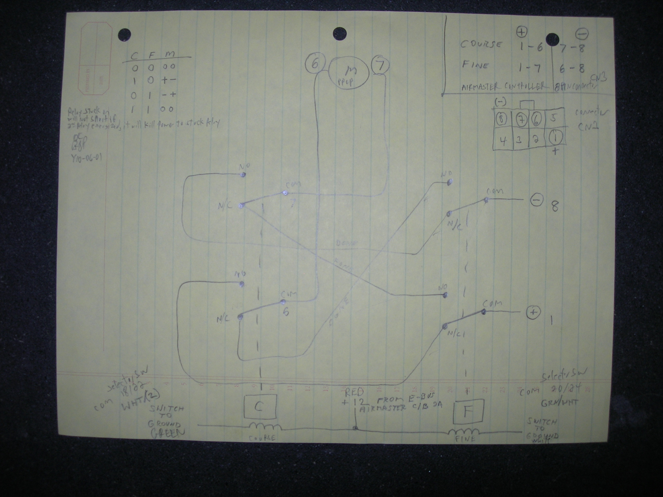 Manual prop control relay board schematic.