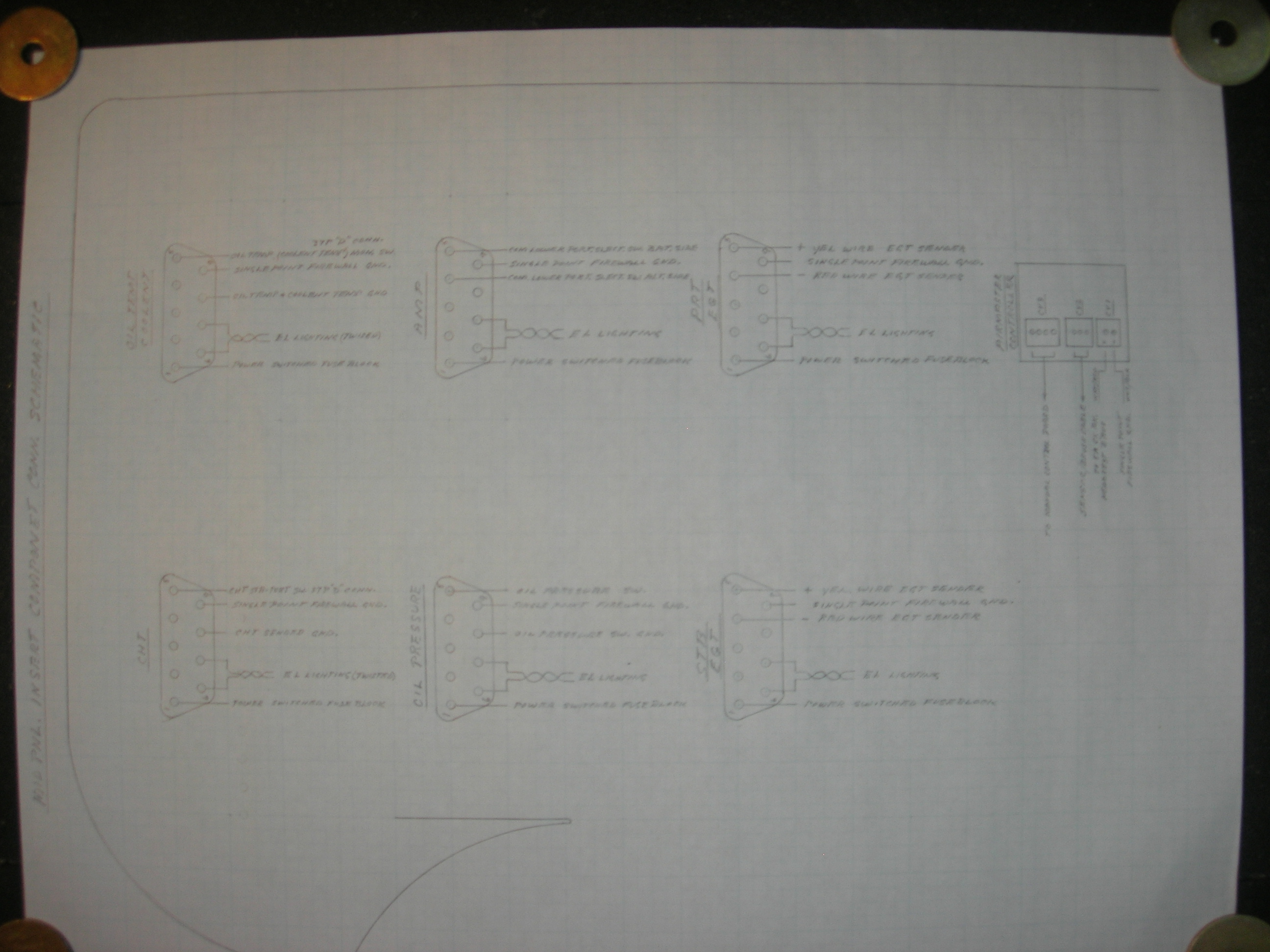 Mid panel insert schematic for items that have connectors.